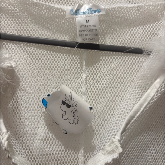 iHeartRaves White Fishnet Y2K Rave Onesie, EDM and Beyond Wonderland Festival - Picture 3 of 4